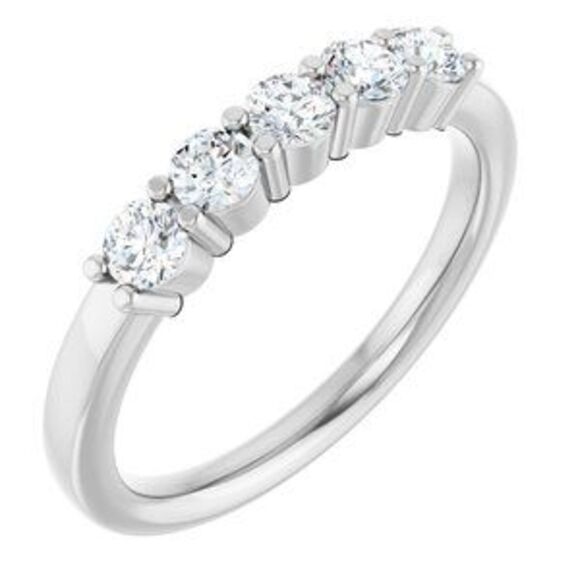 14K White Gold 0.5 CTW Natural Diamond Anniversary Band